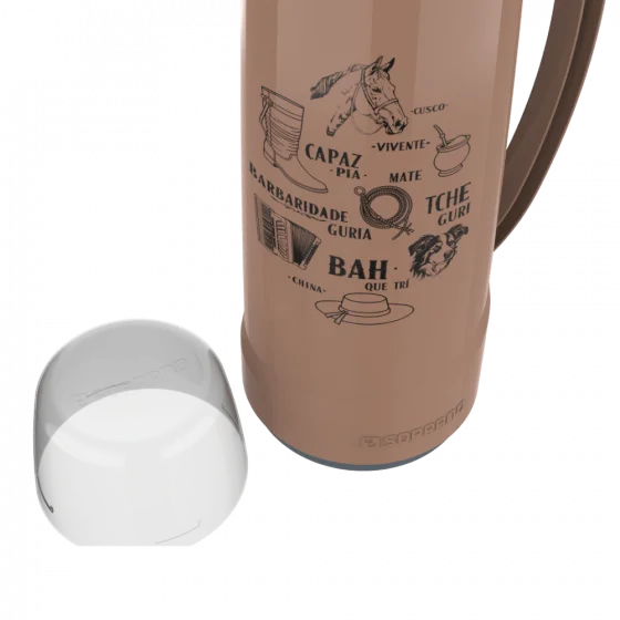 GARRAFA TERMICA CRISTAL C/ BICO 1L MOCCA DECORADATRADICAO - Soprano