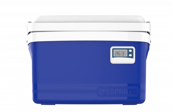 CAIXA TERMICA TROPICAL C/TERMOMETRO 12L AZUL - Soprano