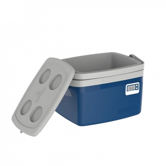 CAIXA TERMICA TROPICAL C/TERMOMETRO 12L AZUL - Soprano