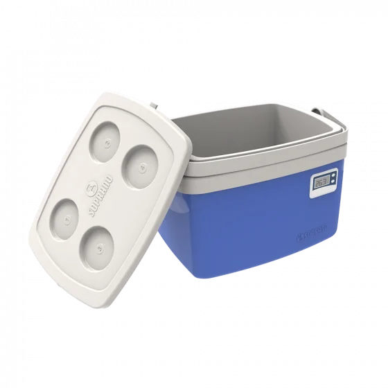CAIXA TERMICA TROPICAL C/TERMOMETRO 12L AZUL - Soprano