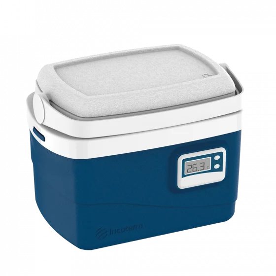 CAIXA TERMICA TROPICAL PLUS C/TERMOMETRO 5L AZUL - Soprano