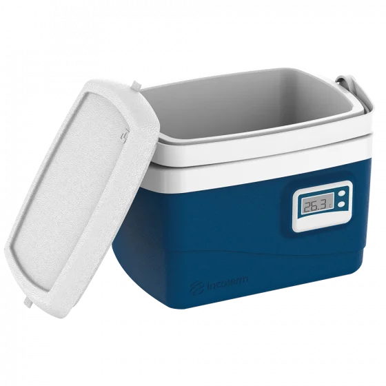 CAIXA TERMICA TROPICAL PLUS C/TERMOMETRO 5L AZUL - Soprano