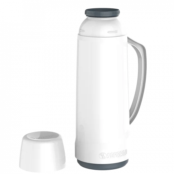 GARRAFA TERMICA CRISTAL 1L BRANCA - Soprano