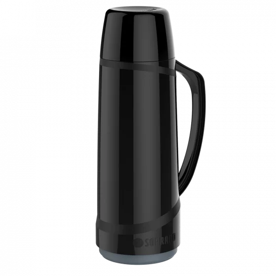 GARRAFA TERMICA CRISTAL 1L PRETA - Soprano