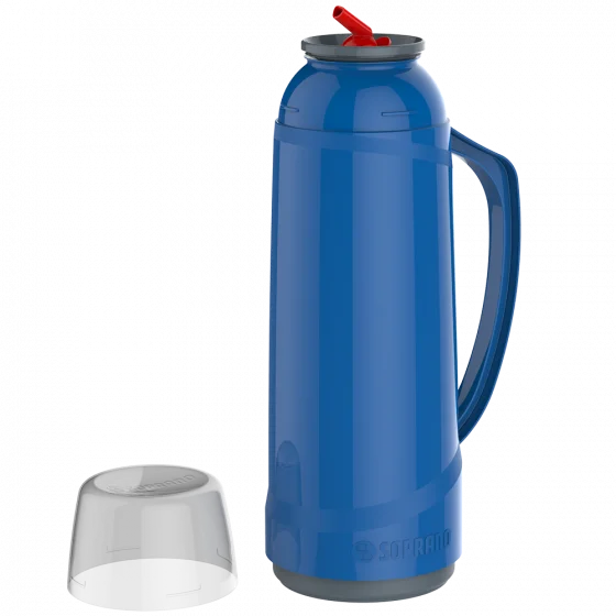 GARRAFA TERMICA CRISTAL C/BICO 1L AZUL - Soprano