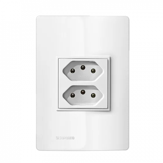 CJ 1 TOM 2P+T DUPLEX 20A 250V 4X2 BR RVT - Soprano