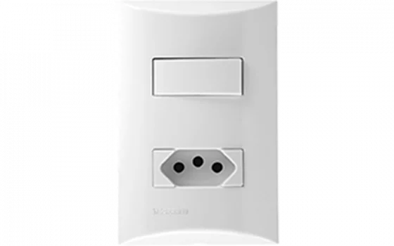 559611 CJ 1 INT SIMP 10AX + 1 TOM 2P+T 10A 250V  4X2 BR BRV - Soprano