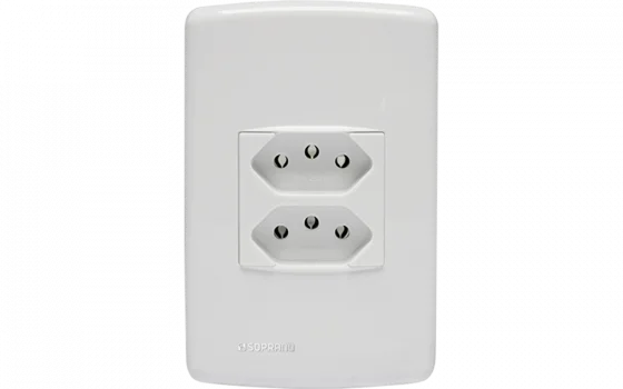 852012 CJ 1 TOM 2P+T DUPLEX   10A 250V 4X2 BR DUP - Soprano
