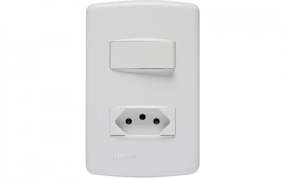 853021 CJ 1 INT SIMP 10AX + 1 TOM 2P+T 10A 250V 4X2 BR DUP - Soprano