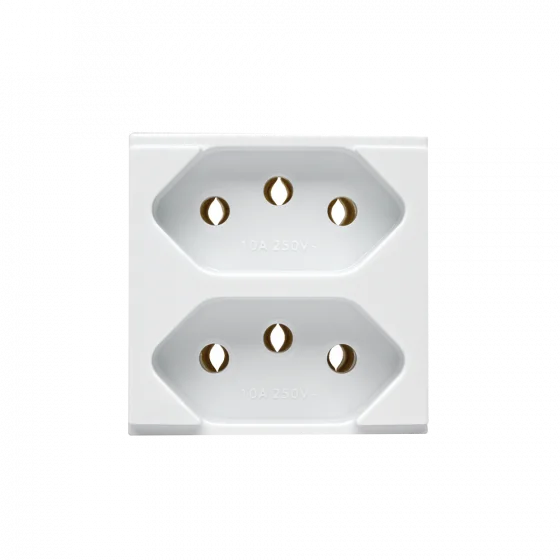 572421 MOD TOM 2P+T DUPLEX 10A 250V BR BRV - Soprano