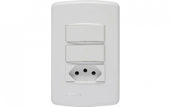 853011 CJ 2 INT SIMP 10AX + 1 TOM 2P+T 10A 250V 4X2 BR DUP - Soprano