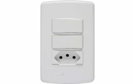 853012 CJ 2 INT SIMP 10AX + 1 TOM 2P+T 20A 250V  4X2 BR DUP - Soprano