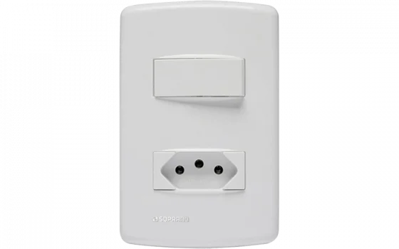 853031 CJ 1 INT SIMP 10AX + 1 TOM 2P+T 20A 250V  4X2 BR DUP - Soprano