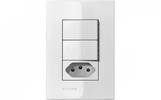 256001 CJ 2 INT SIMP 10AX + 1 TOM 2P+T 10A 250V 4X2 BR IRIS - Soprano