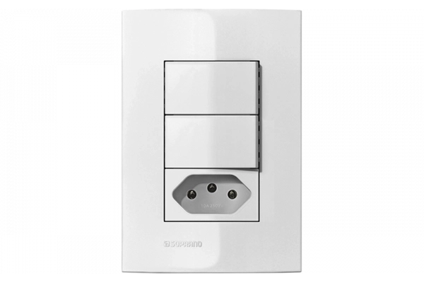 256001 CJ 2 INT SIMP 10AX + 1 TOM 2P+T 10A 250V 4X2 BR IRIS