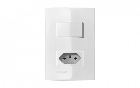 256002 CJ 1 INT SIMP 10AX + 1 TOM 2P+T 10A 250V 4X2 BR IRIS - Soprano